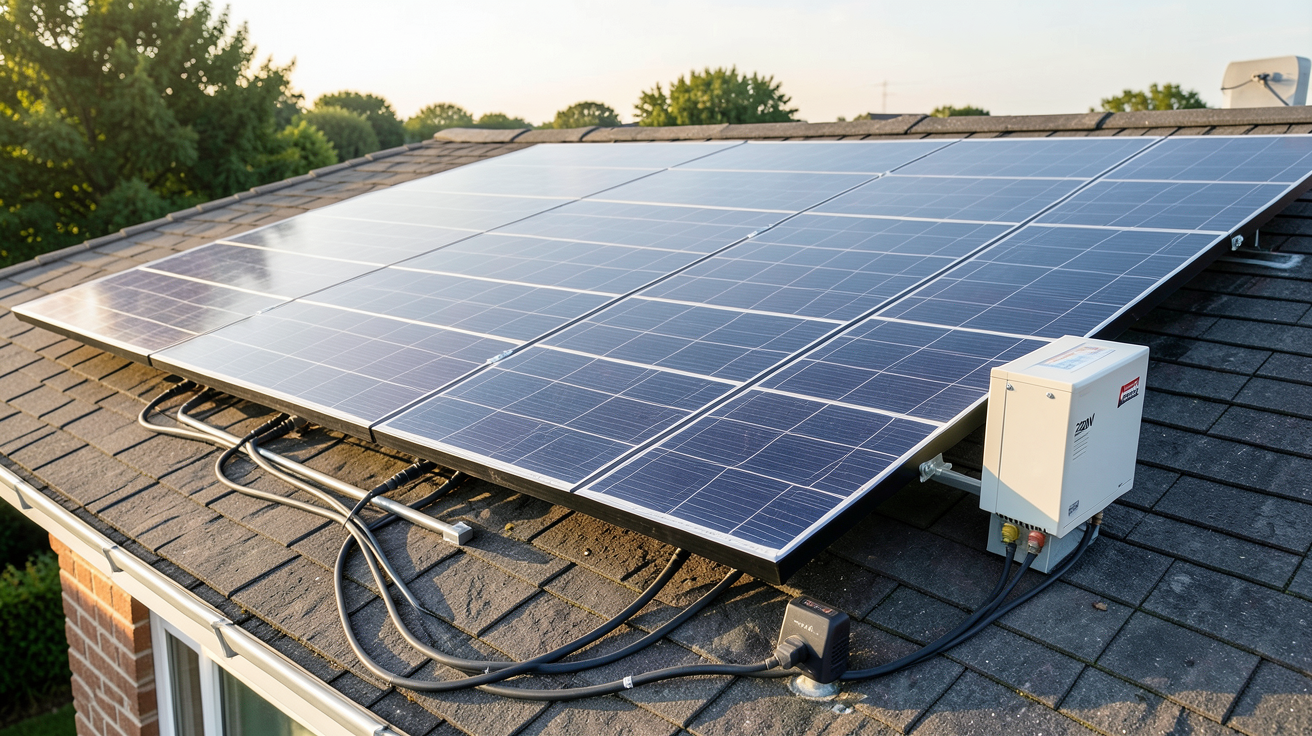 panneaux solaires avec batterie en 220V pour le dimensionnement d'une installation solaire domestique
