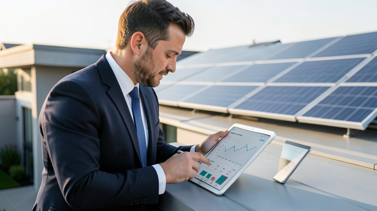 panneaux solaires analysés pour calculer la rentabilité et le retour sur investissement