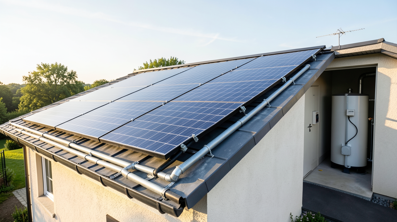 panneaux solaires eau chaude sanitaire prix installation chauffe-eau solaire sur toit de maison