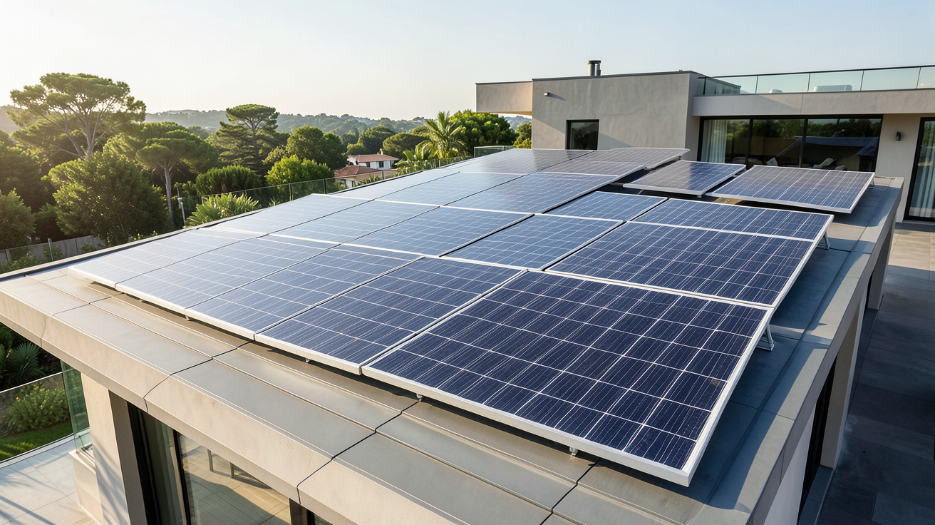 panneaux solaires hybrides prix et installation sur une toiture résidentielle moderne