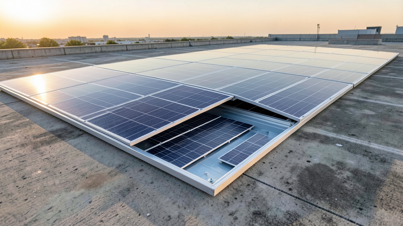 panneaux solaires souples montrant la composition et le fonctionnement avec une vue en coupe partielle