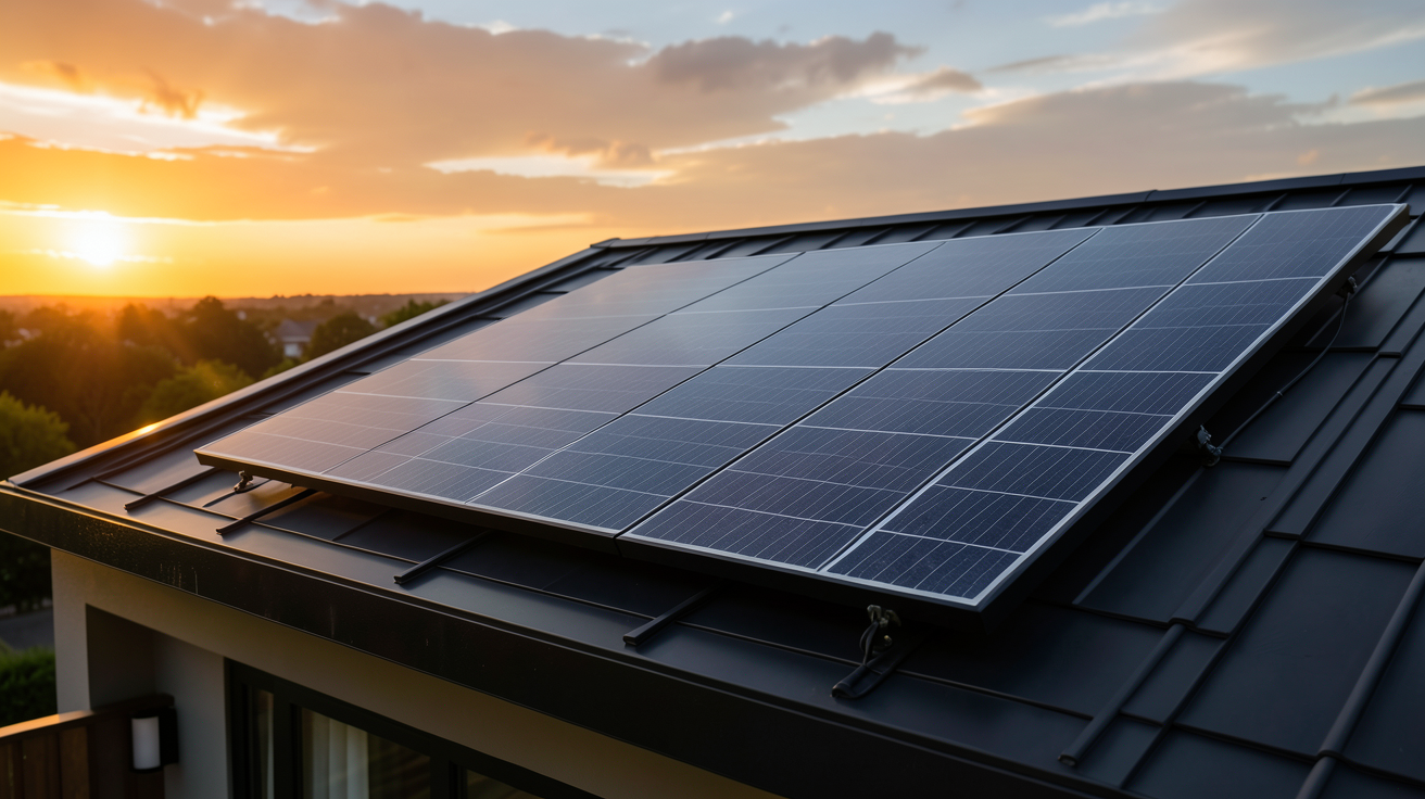 panneaux solaires SunPower Maxeon 3 installés sur le toit d'une maison de luxe