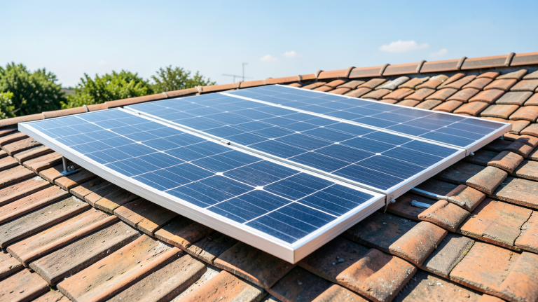 pano soler prix affiché sur un panneau solaire moderne installé sur un toit