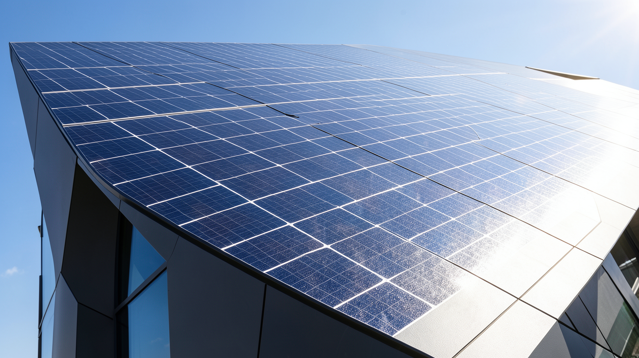 peinture photovoltaïque appliquée sur une surface de bâtiment moderne pour la production d'énergie solaire