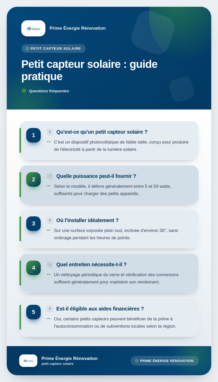 Infographie : Petit capteur solaire : guide pratique