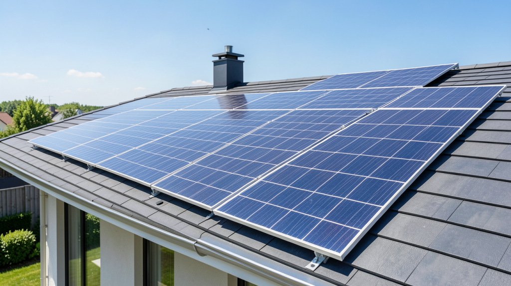 photovoltaique 3kwc installé sur le toit d'une maison moderne pour l'autoconsommation