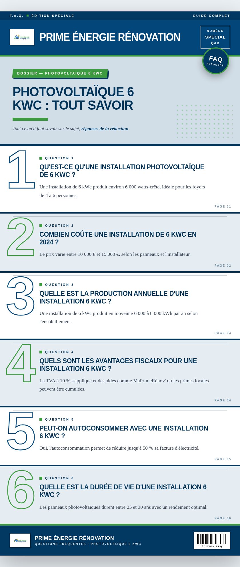 Infographie : Photovoltaïque 6 kWc : tout savoir
