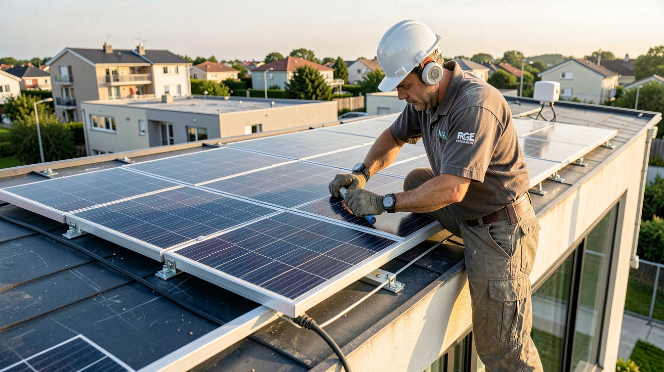 photovoltaique 6 kWc installation par un professionnel RGE sur le toit d'une maison