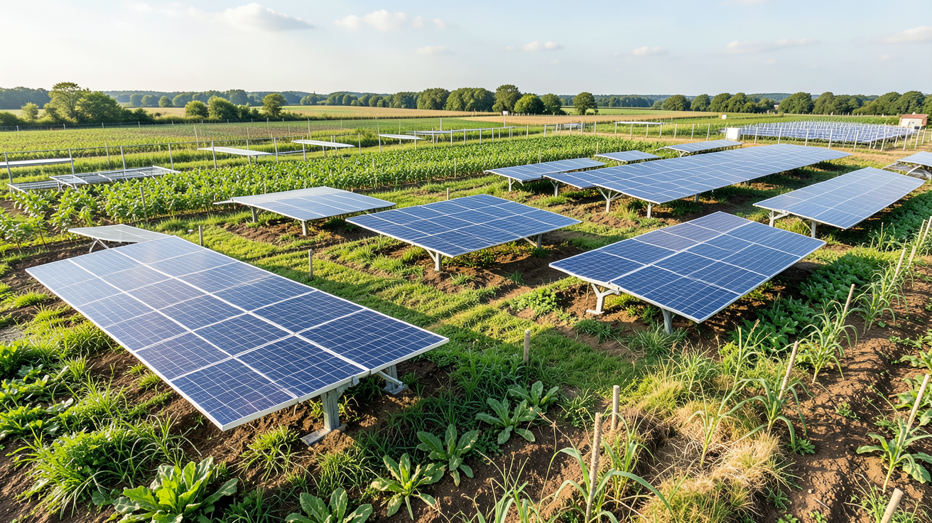 photovoltaique au sol montrant différents types d'installations photovoltaïques