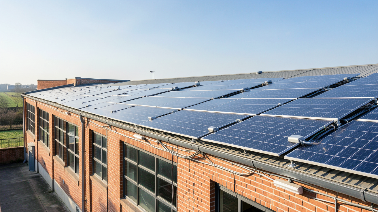 photovoltaïque sur bâtiment industriel pour montage financier d'une toiture de 800 kWc