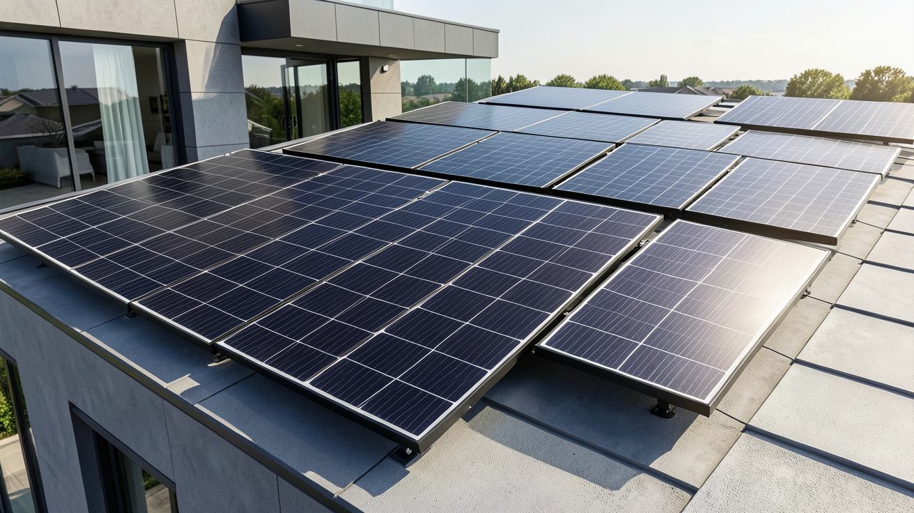 photovoltaique bourgeois présentant une gamme de différents modèles et finitions de panneaux solaires haute performance