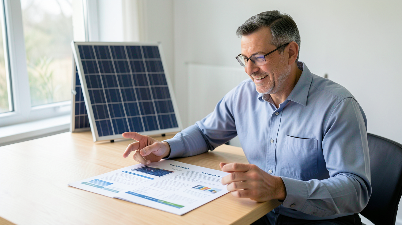 photovoltaique devis comparant autoconsommation et vente totale présenté par un installateur