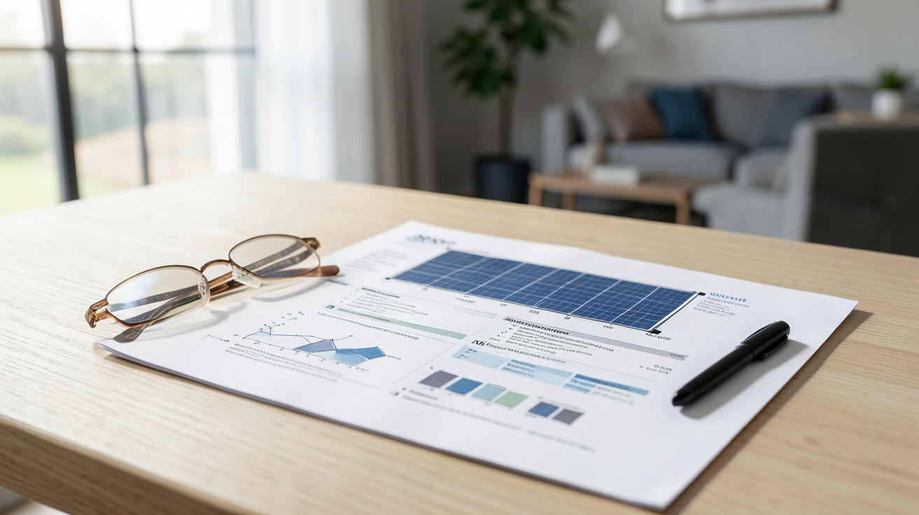 photovoltaique devis détaillé pour une installation photovoltaïque en 2025 posé sur une table