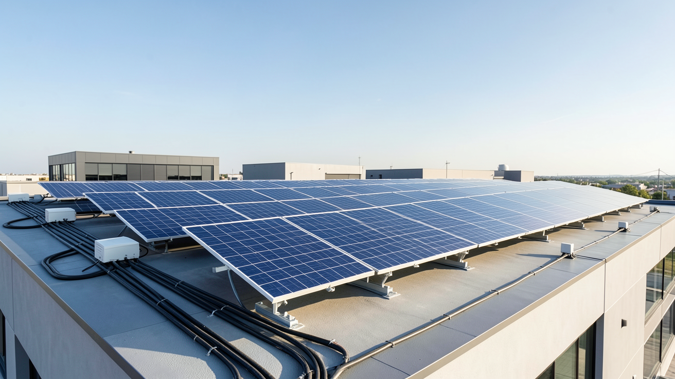 photovoltaïque entreprise installation de panneaux solaires sur le toit d'une entreprise moderne
