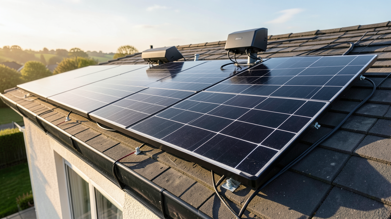 photovoltaïque IKEA kit Stream Complete Package M installé sur le toit d'une maison