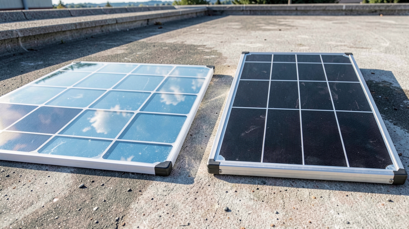 photovoltaïque organique comparé au silicium cristallin sur un toit