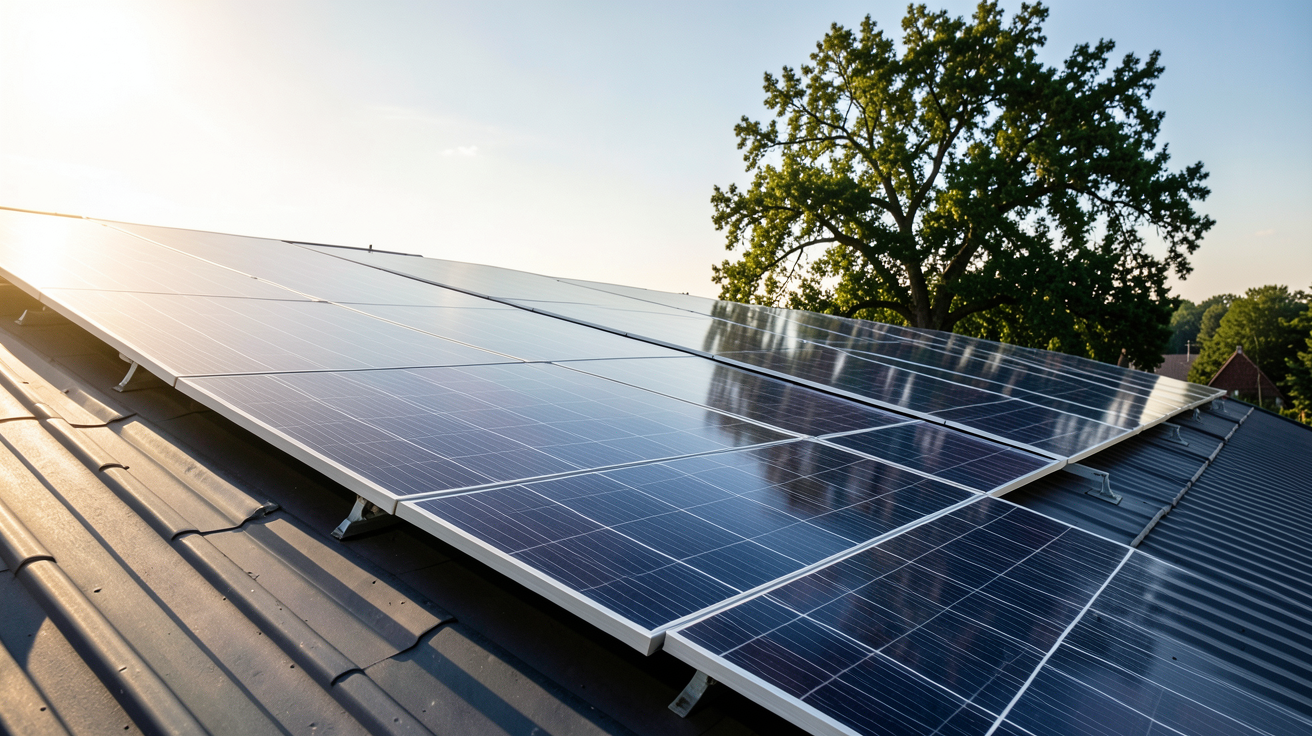 photovoltaïque avec panneaux solaires orientés sud, inclinaison optimale et analyse d'ombrage par un arbre