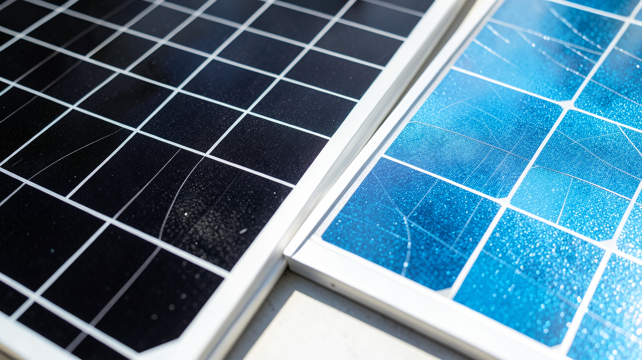 photovoltaique ou panneau solaire présentant une variété de technologies de cellules photovoltaïques