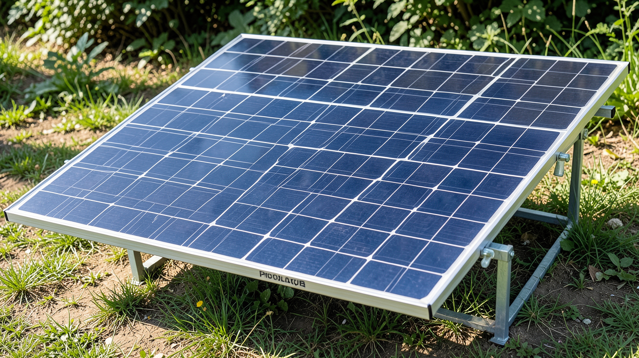 photovoltaique ou panneau solaire photographié en situation réelle, illustration de l'article