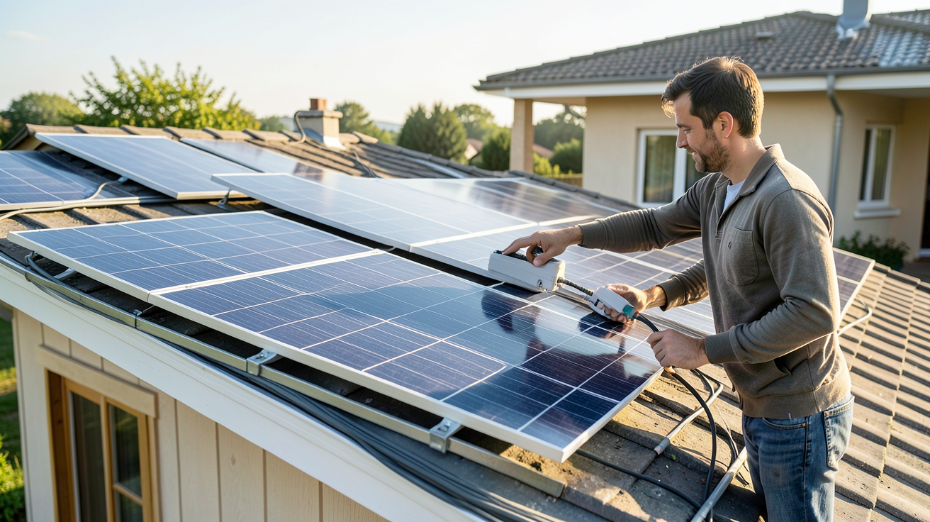 photovoltaïque pas cher installation guide étape par étape sur toit de maison individuelle