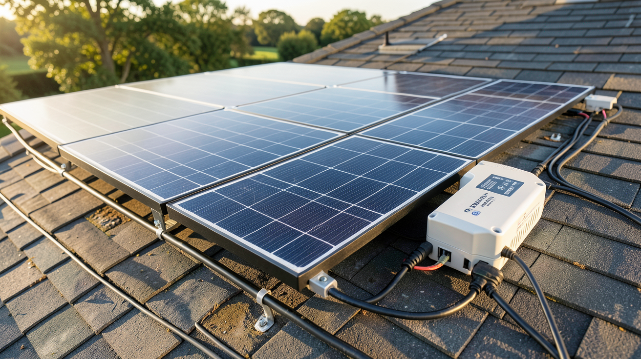 photovoltaique plug and play installation d'un kit solaire Plug and Play sur un toit de maison individuelle