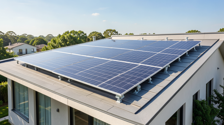 photovoltaique prix installation panneaux solaires sur toit de maison moderne