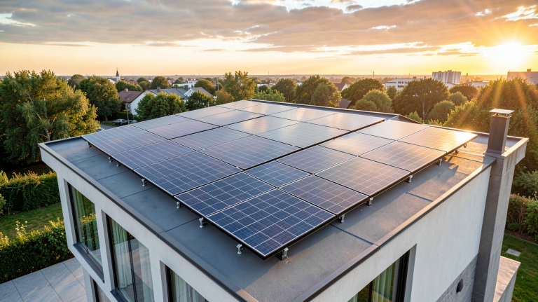photovoltaïque prix et installation de panneaux solaires sur une maison moderne