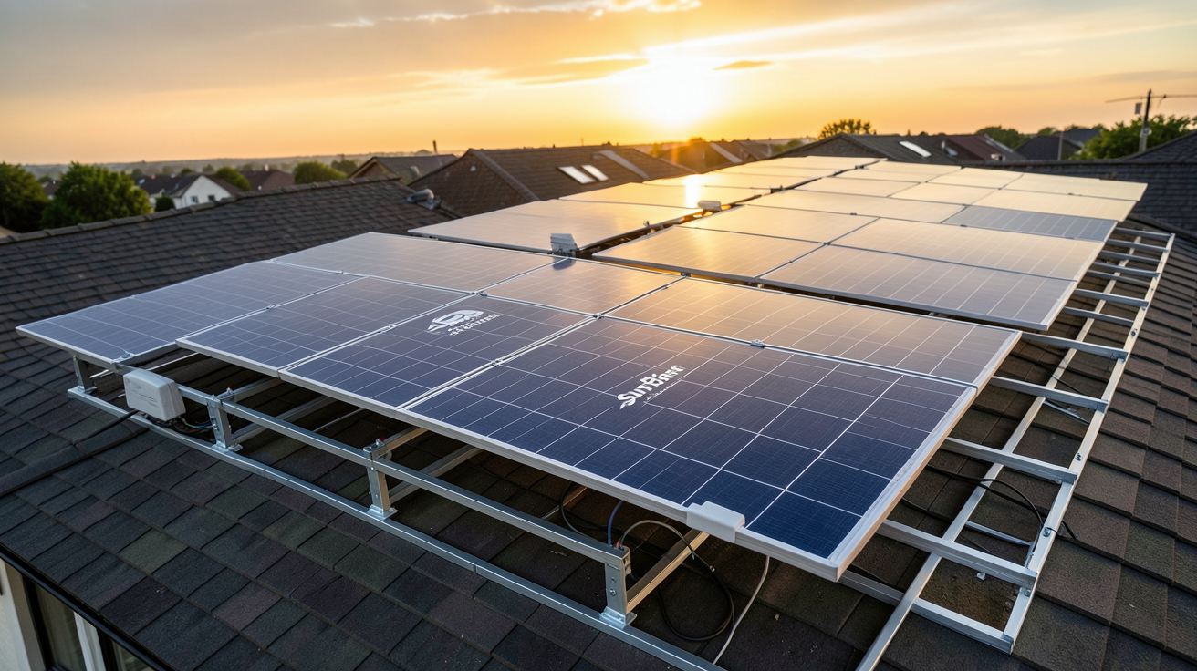 photovoltaique SunPower comparé à d'autres marques de panneaux solaires sur un toit résidentiel