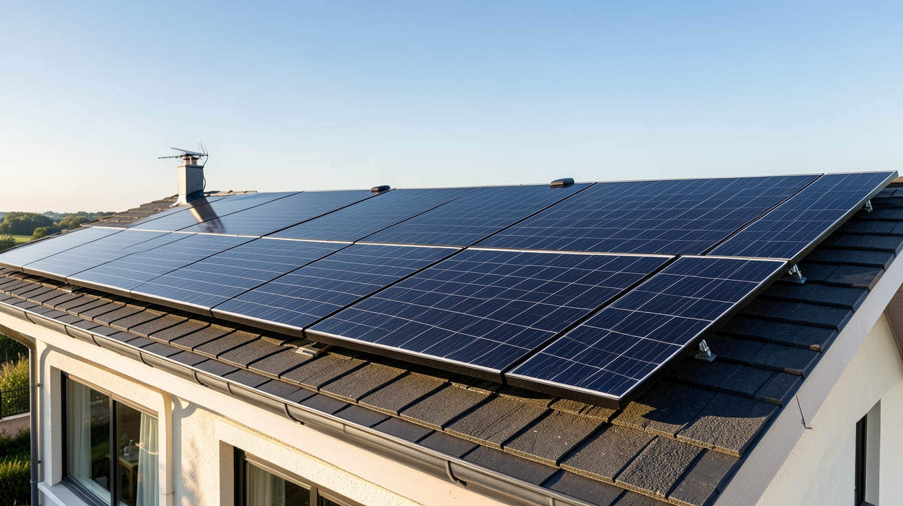 photovoltaiques autoconsommation installation de panneaux solaires sur le toit d'une maison pour l'autoconsommation énergétique