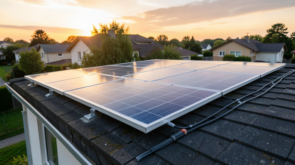 plug and play panneau solaire installé sur le toit d'une maison individuelle