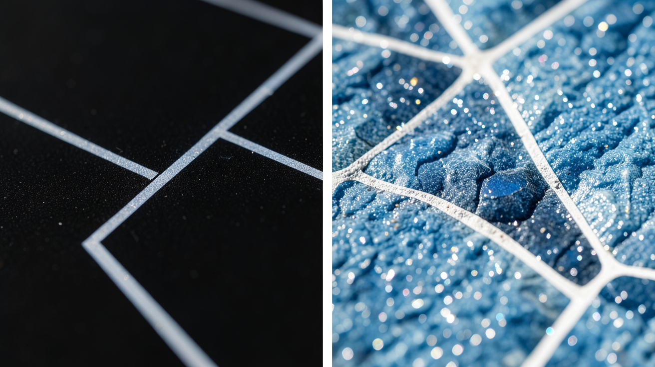 polycristallin ou monocristallin montrant la différence visuelle de texture entre les cellules photovoltaïques.