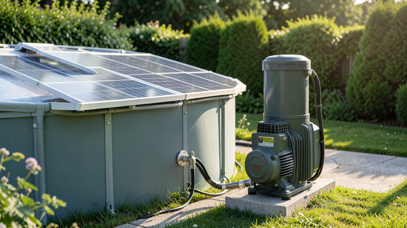 pompe de piscine solaire comparée à une pompe électrique pour illustrer les économies et coûts