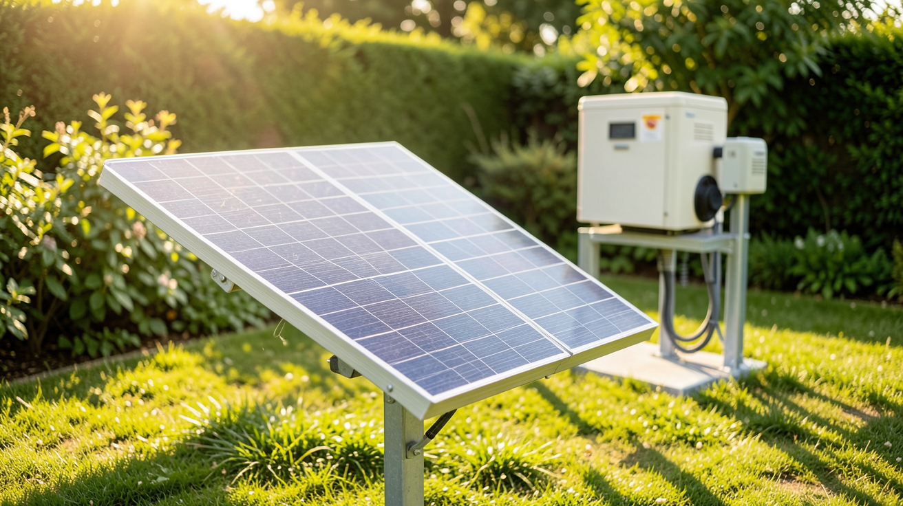 pompe solaire et pompe électrique classique côte à côte pour comparaison des coûts et performances