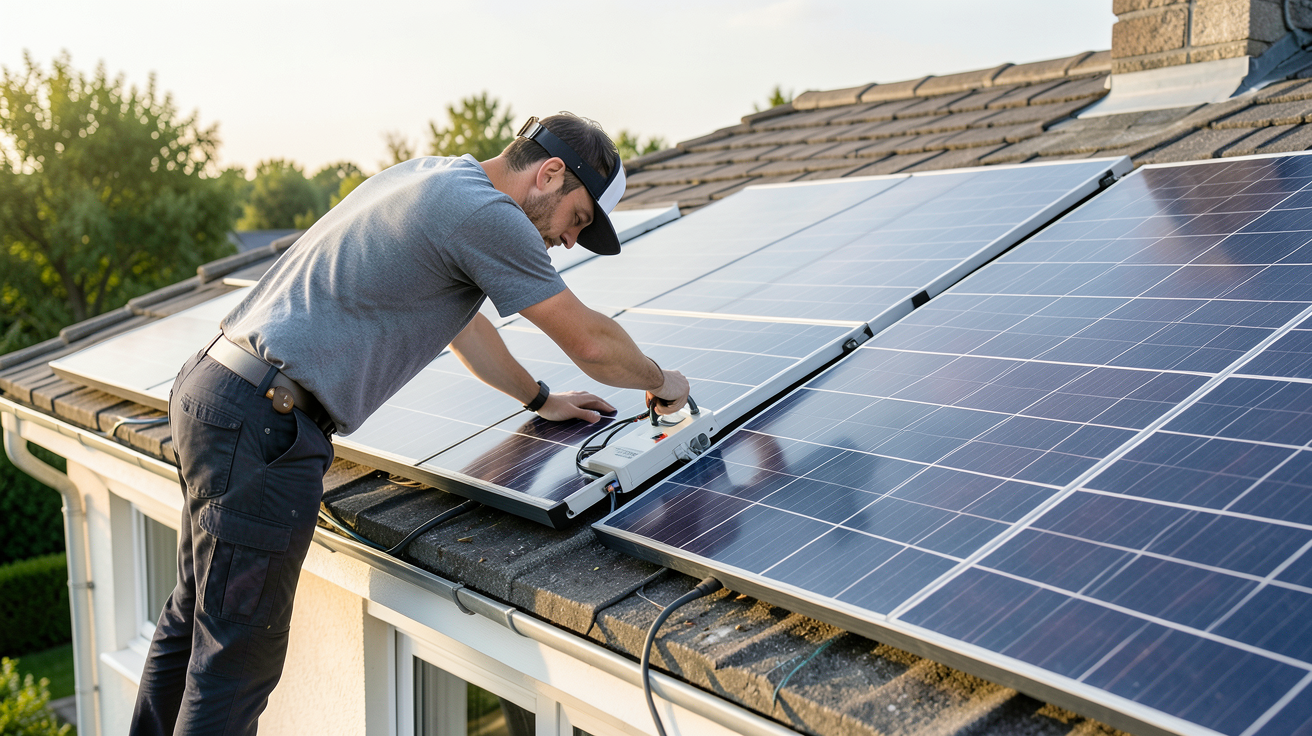 pose de panneau solaire prix tarifs 2026 installation professionnelle sur toit de maison individuelle