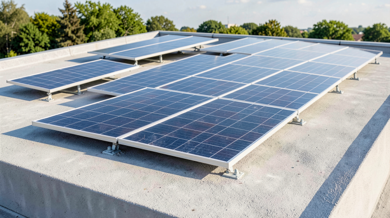 pose panneau photovoltaïque sur toit fibrociment panneaux solaires installés sous lumière du jour