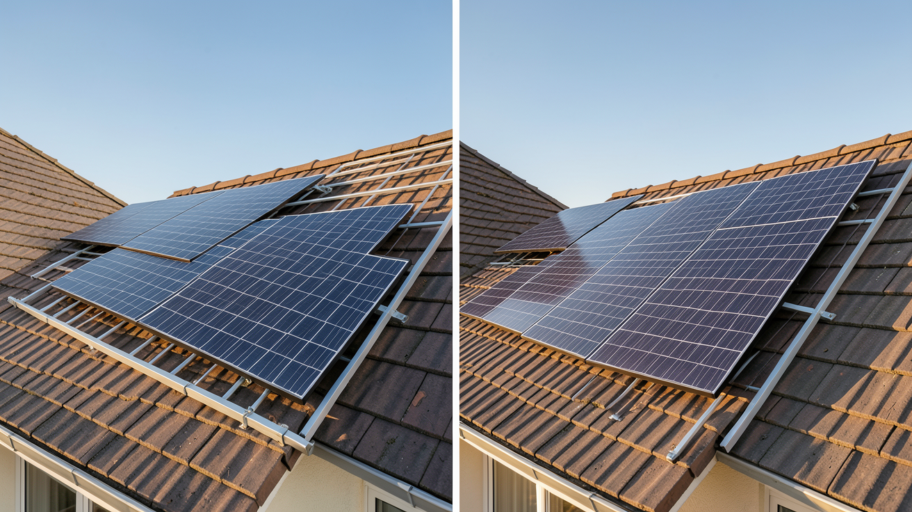 pose panneau solaire toiture : comparaison entre surimposition (ISB) et intégration au bâti (IAB) sur une maison individuelle