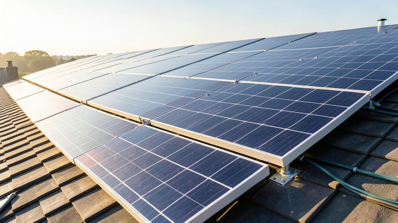 pose panneaux photovoltaïques avec orientation sud et inclinaison idéale sur un toit