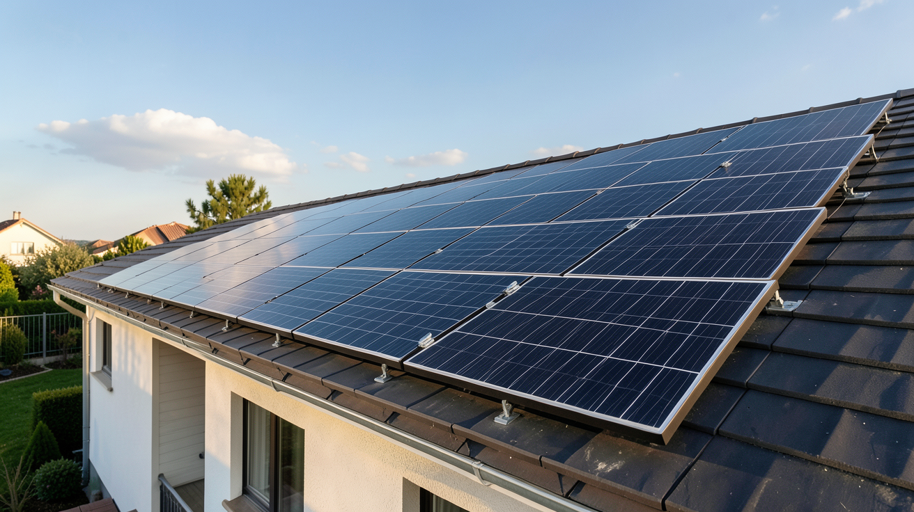 pose de panneaux solaires sur toiture optimale d'une maison résidentielle avec inclinaison et orientation idéales
