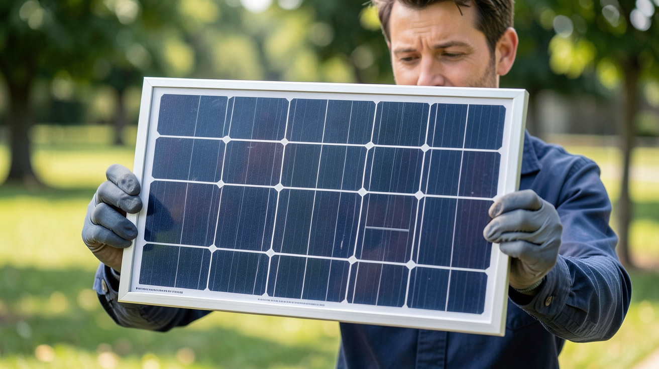 prix 1 panneau photovoltaïque détaillé en main par un technicien
