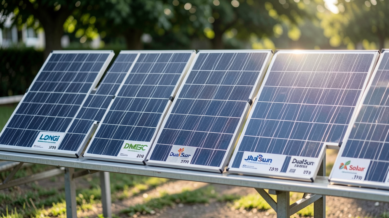 prix 1 panneau solaire comparatif des marques LONGi, DMEGC, DualSun et JA Solar en 2026