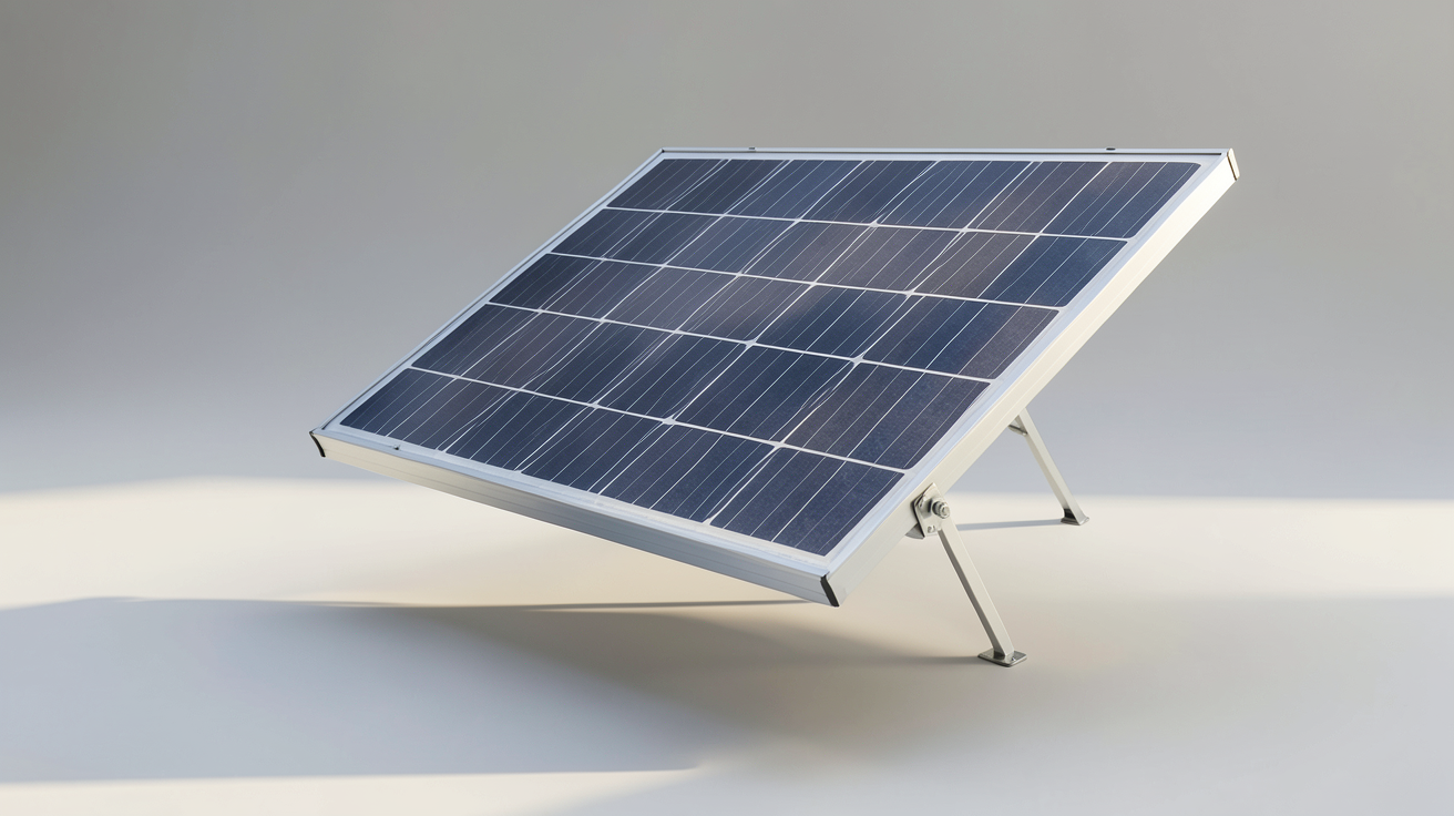 prix 1 panneau solaire de 400W posé sur support incliné en aluminium avec ombre projetée