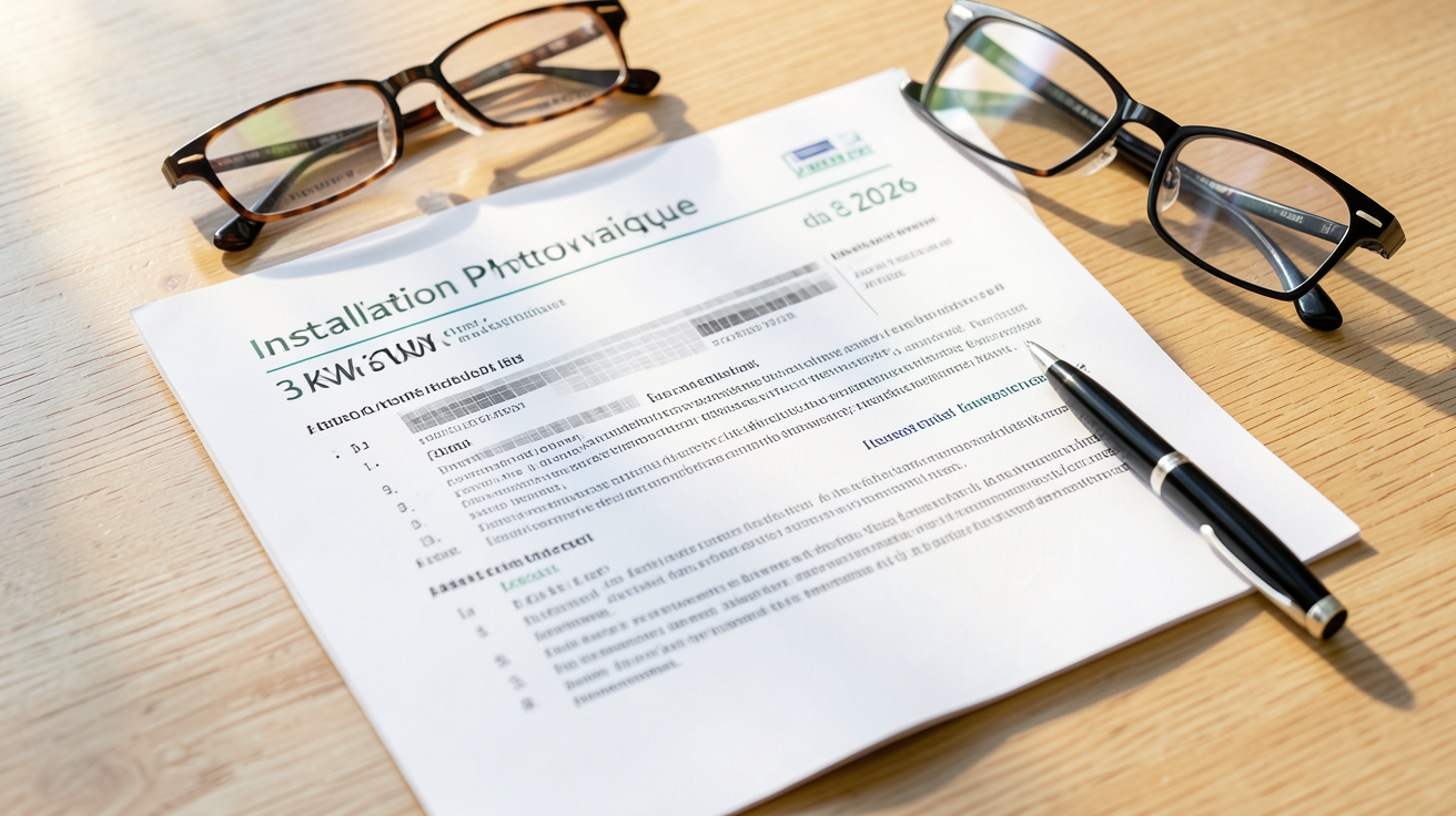 prix 3 kWc photovoltaïque guide budget 2026 avec devis détaillé et accessoires