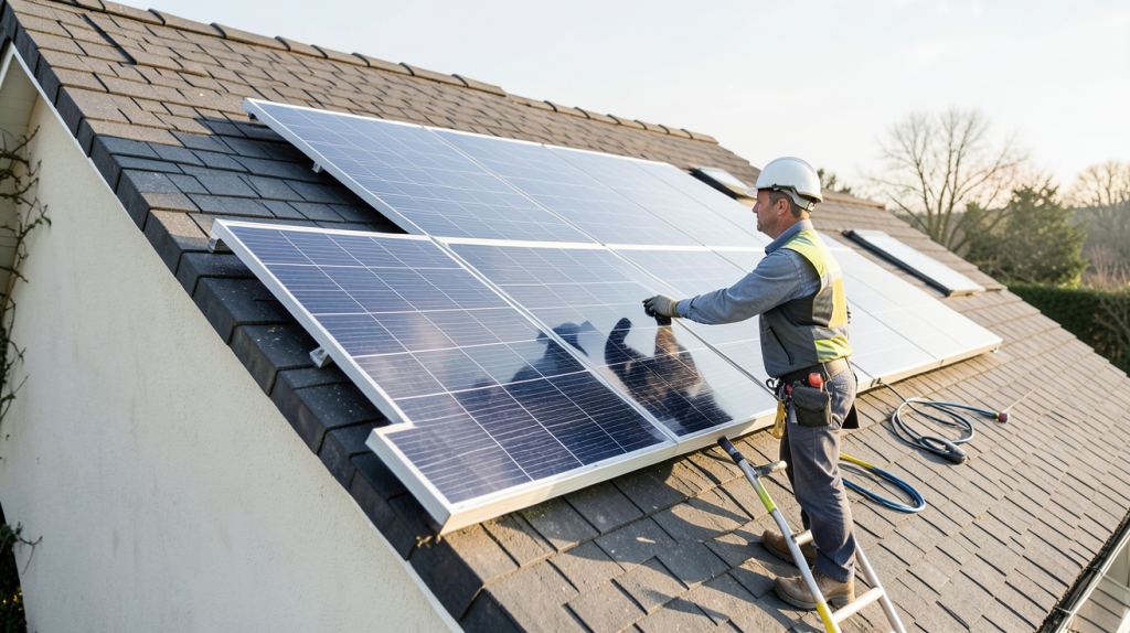 prix achat panneau photovoltaique installation sur toit de maison