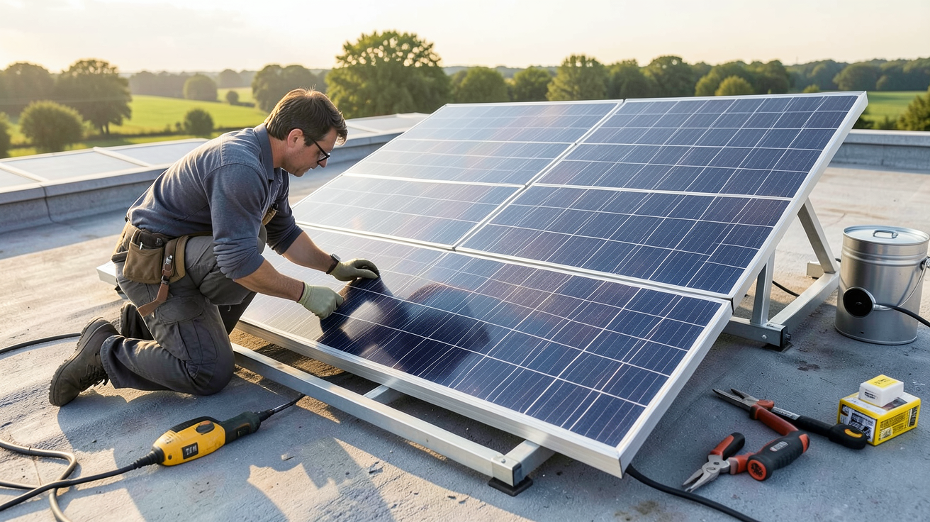 prix ballon eau chaude solaire installation technicien toit panneaux solaires thermiques normes DTU