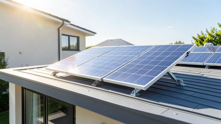 prix ballon eau chaude solaire installé sur le toit d'une habitation contemporaine