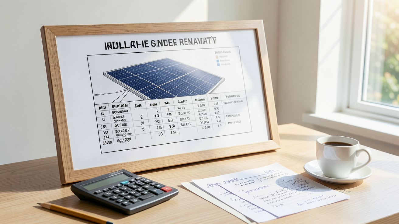 prix ballon solaire calcul de rentabilité et retour sur investissement (ROI) affiché sur un tableau