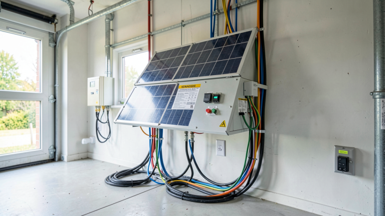 prix batterie lithium pour panneau solaire installée dans un local technique propre