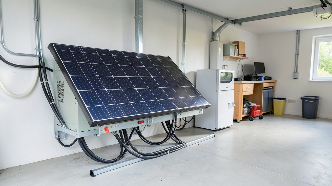 prix batterie photovoltaïque moderne installée dans un garage domestique pour optimiser l'autoconsommation énergétique