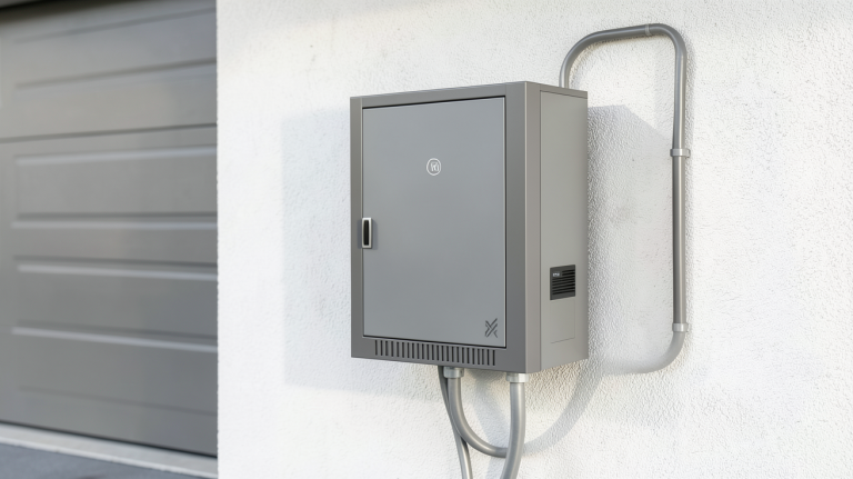 prix batterie pour panneau solaire et unité de stockage d'énergie installée dans une maison moderne