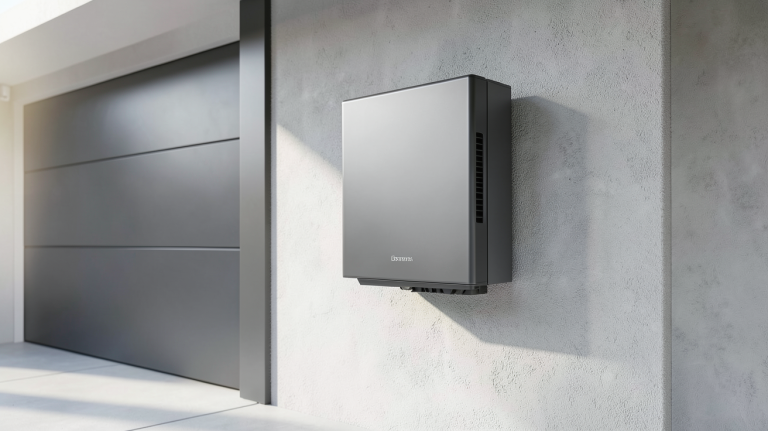 prix batterie pour panneaux photovoltaique illustré par un système de stockage d'énergie installé dans une maison moderne